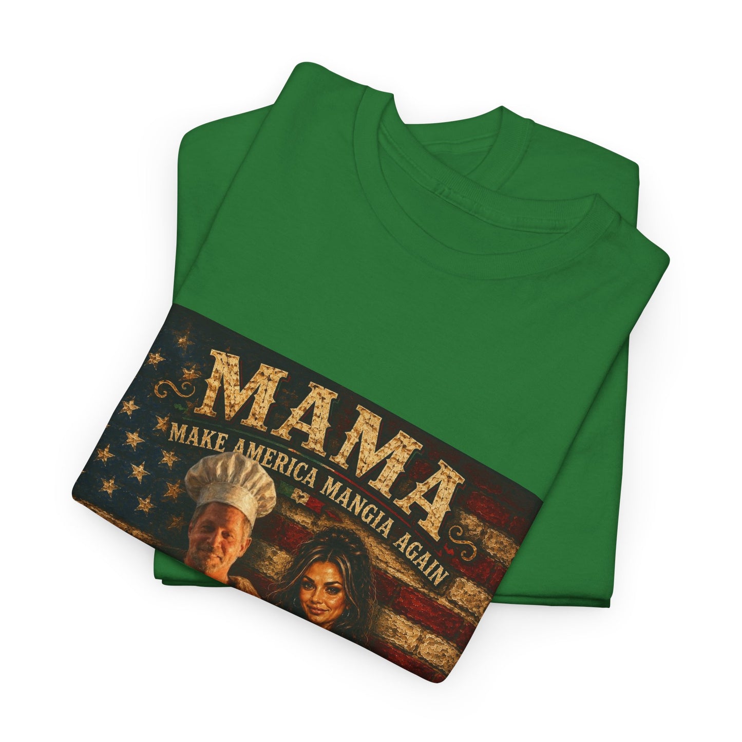 CUSTOM for MANDY—Mama Pizza Team T-Shirt — Retro American Flag Pizza Chef Graphic Tee