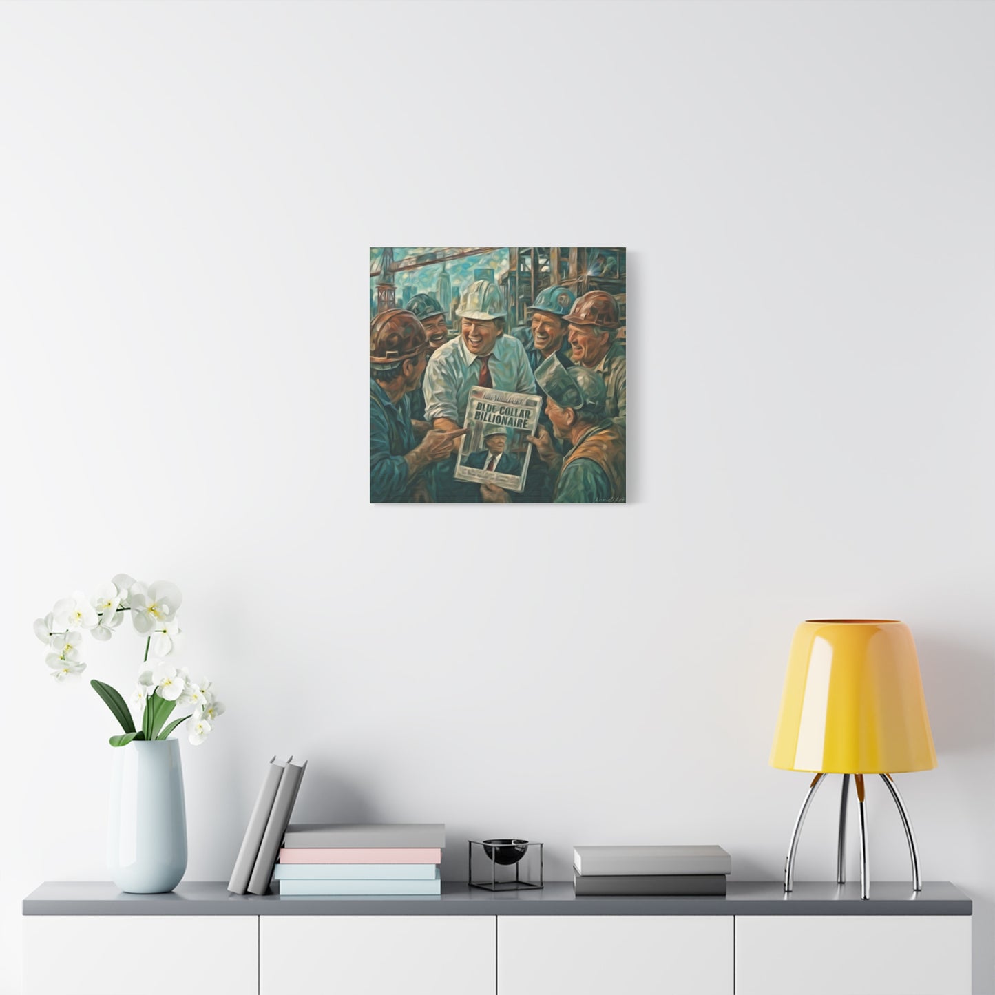 Trump Blue-Collar Billionaire Canvas Print — Vintage Labor Wall Art