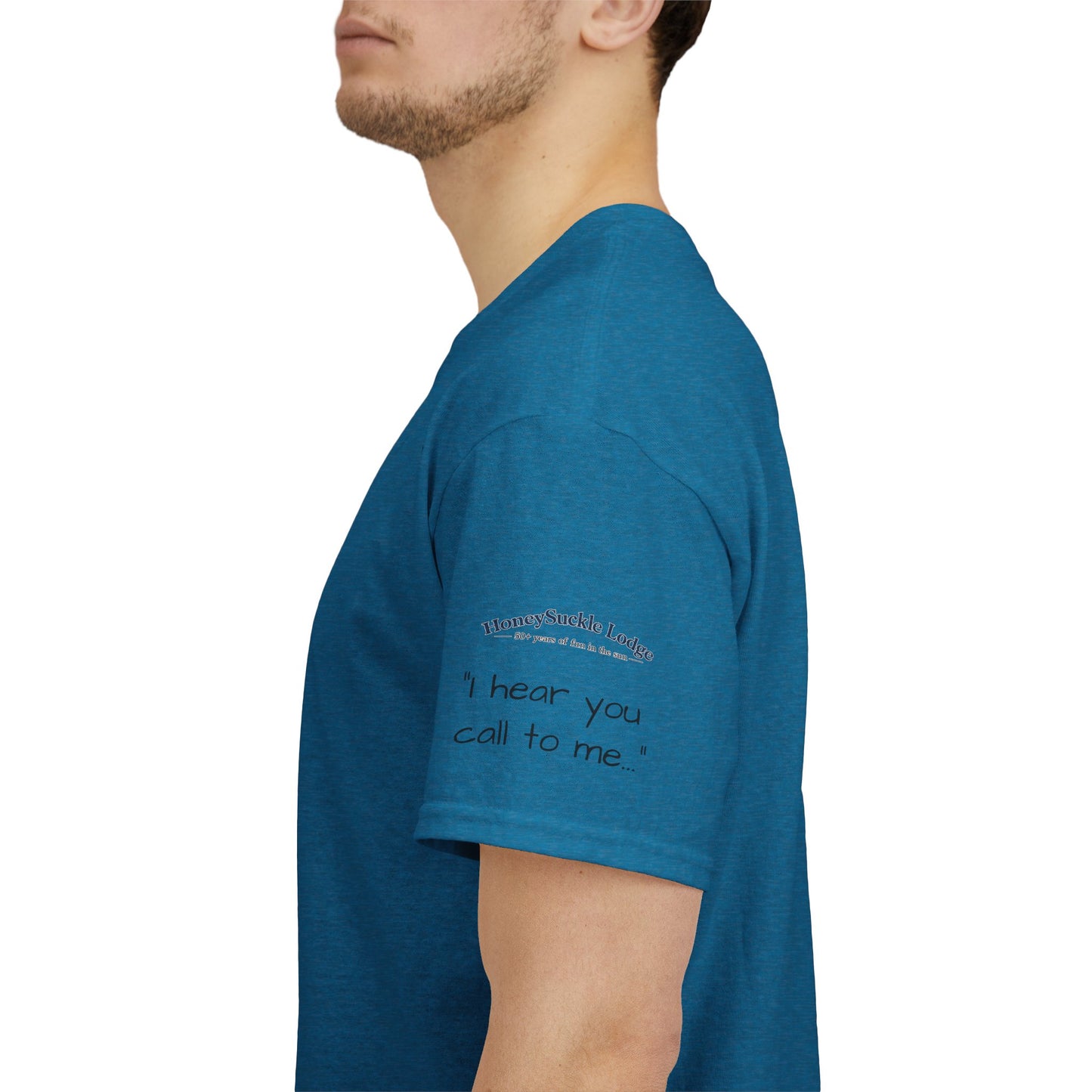 HoneySuckle Lodge Vintage Beach T-Shirt — "50+ years of fun in the sun" Retro Kids on Shore Design