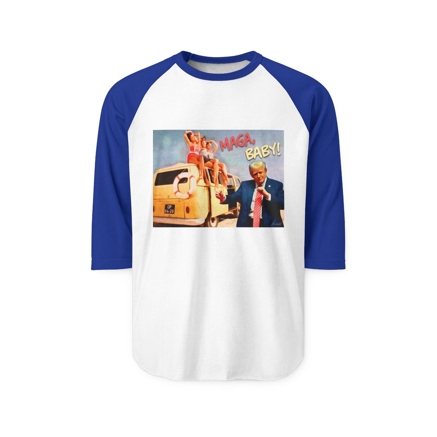 Raglan Shirt — 'MAGA Baby' Vintage Political Graphic Tee