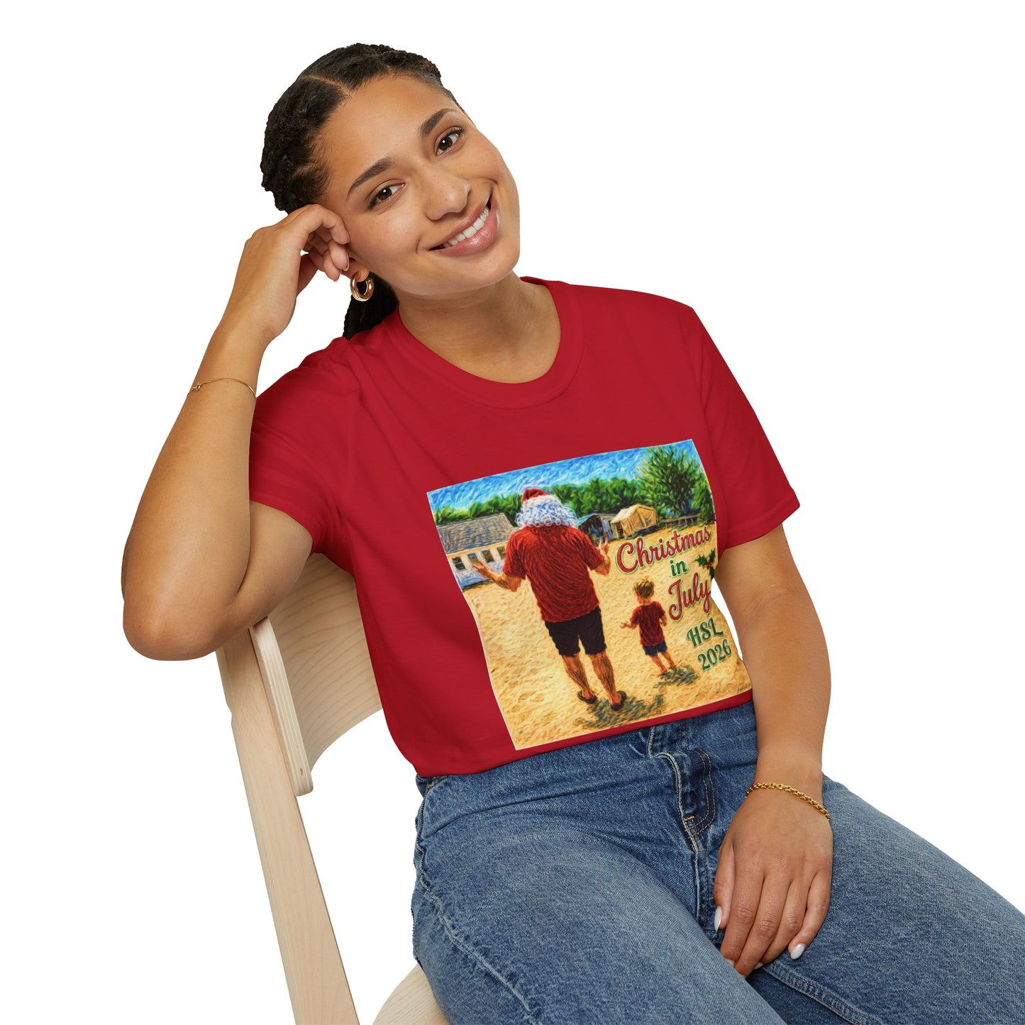 T-Shirt — Christmas in July Santa Beach Graphic Tee