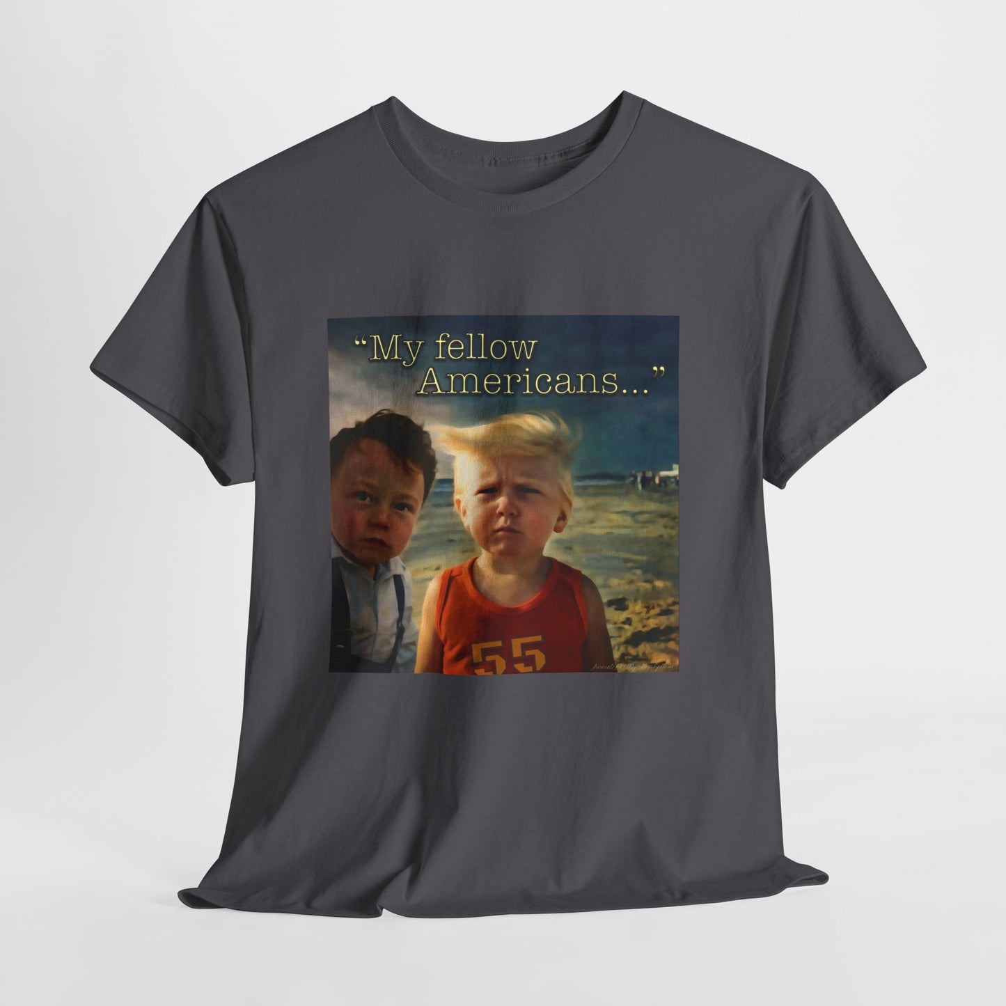 ‘55’ Vintage Meme Tee — "My fellow Americans..." Funny Retro Graphic T-Shirt