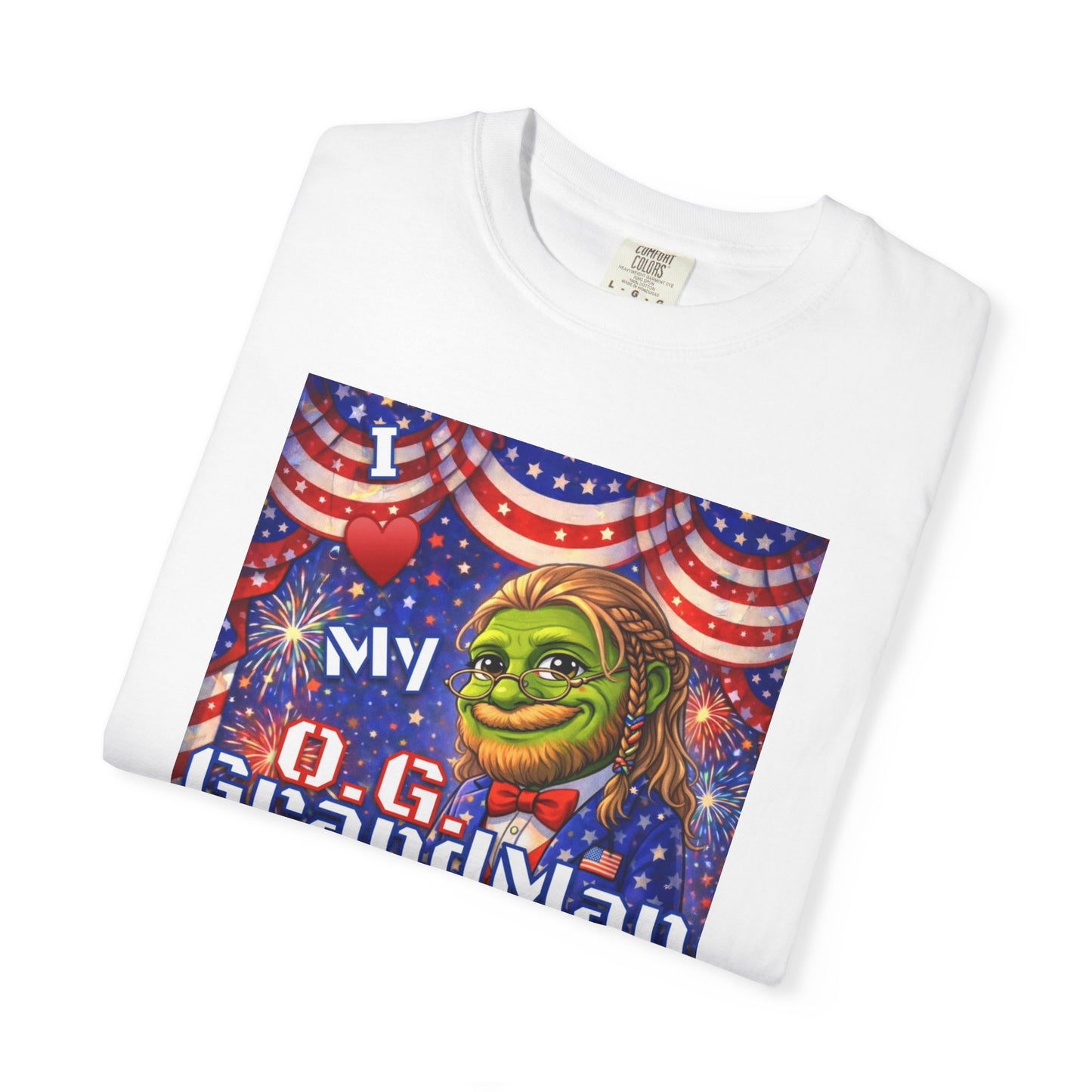 Grandpa/GrandMan Keyboard Warriors— "I ♥️ My O.G. GrandMan" Patriotic Pepe Graphic (WWG1WGA)