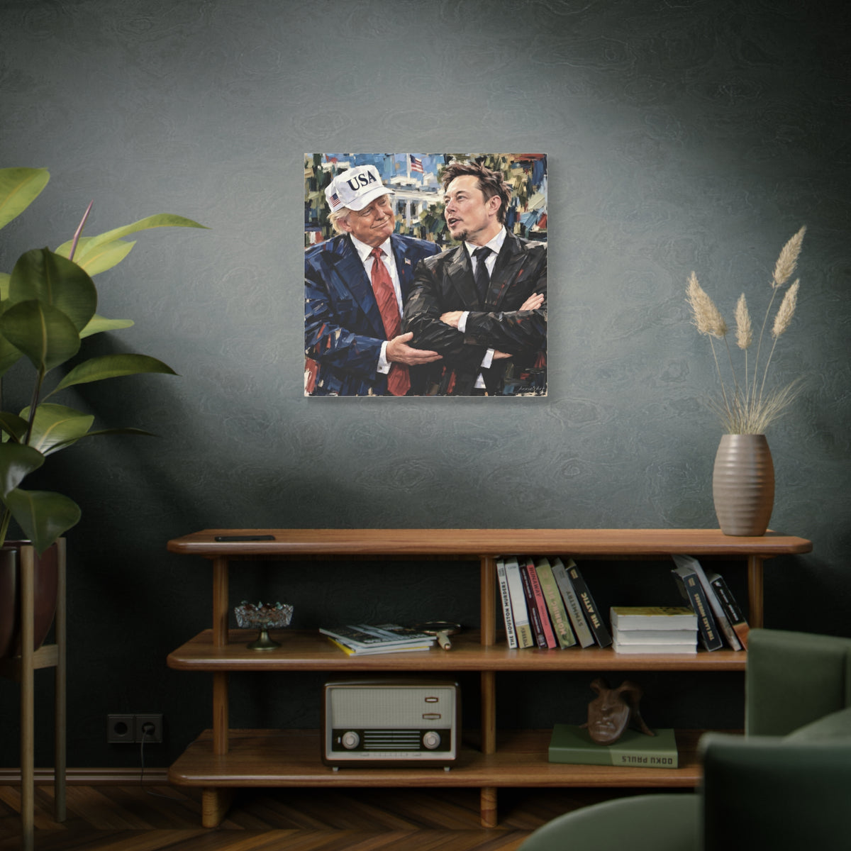 President Trump & Elon Musk Portrait Canvas