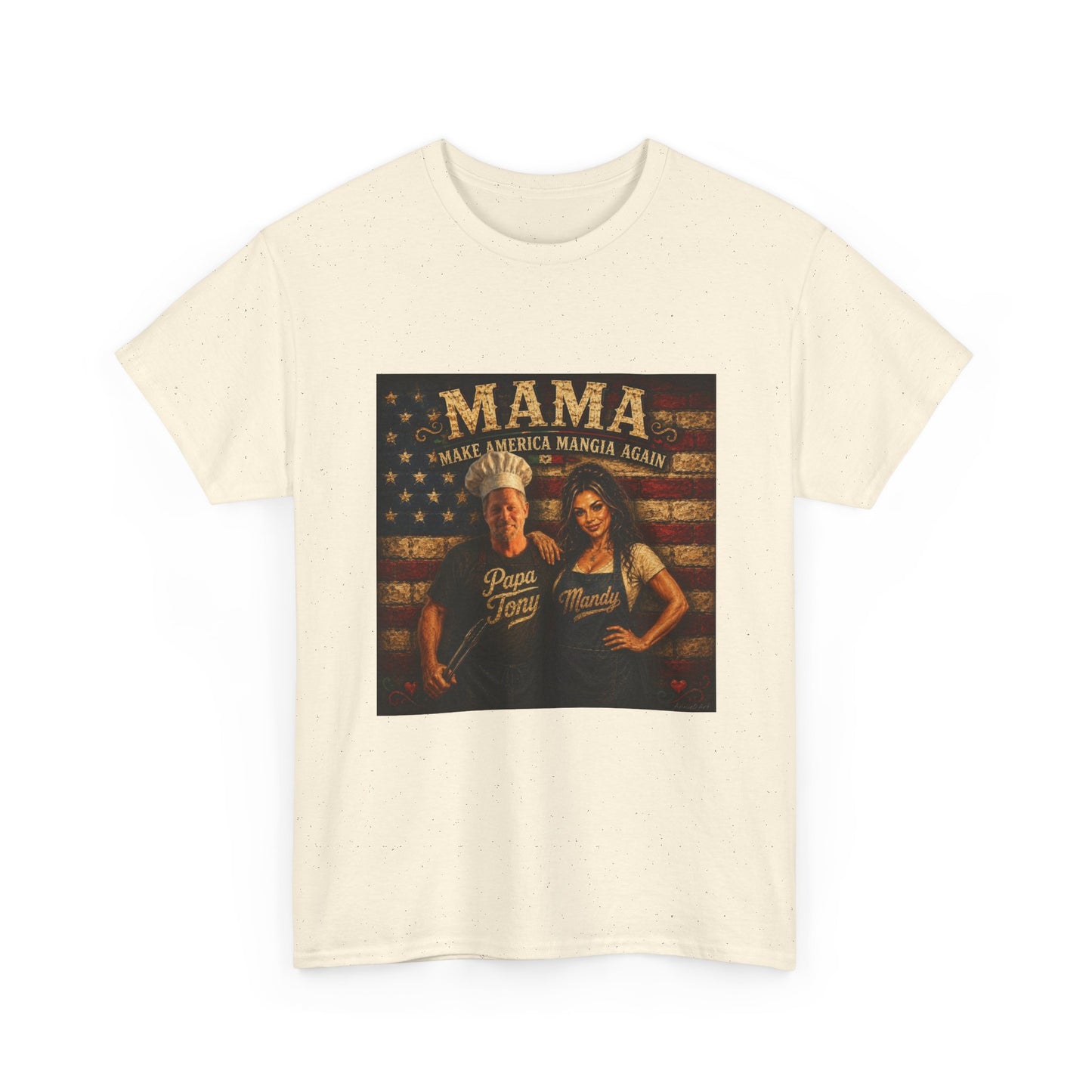 CUSTOM for MANDY—Mama Pizza Team T-Shirt — Retro American Flag Pizza Chef Graphic Tee