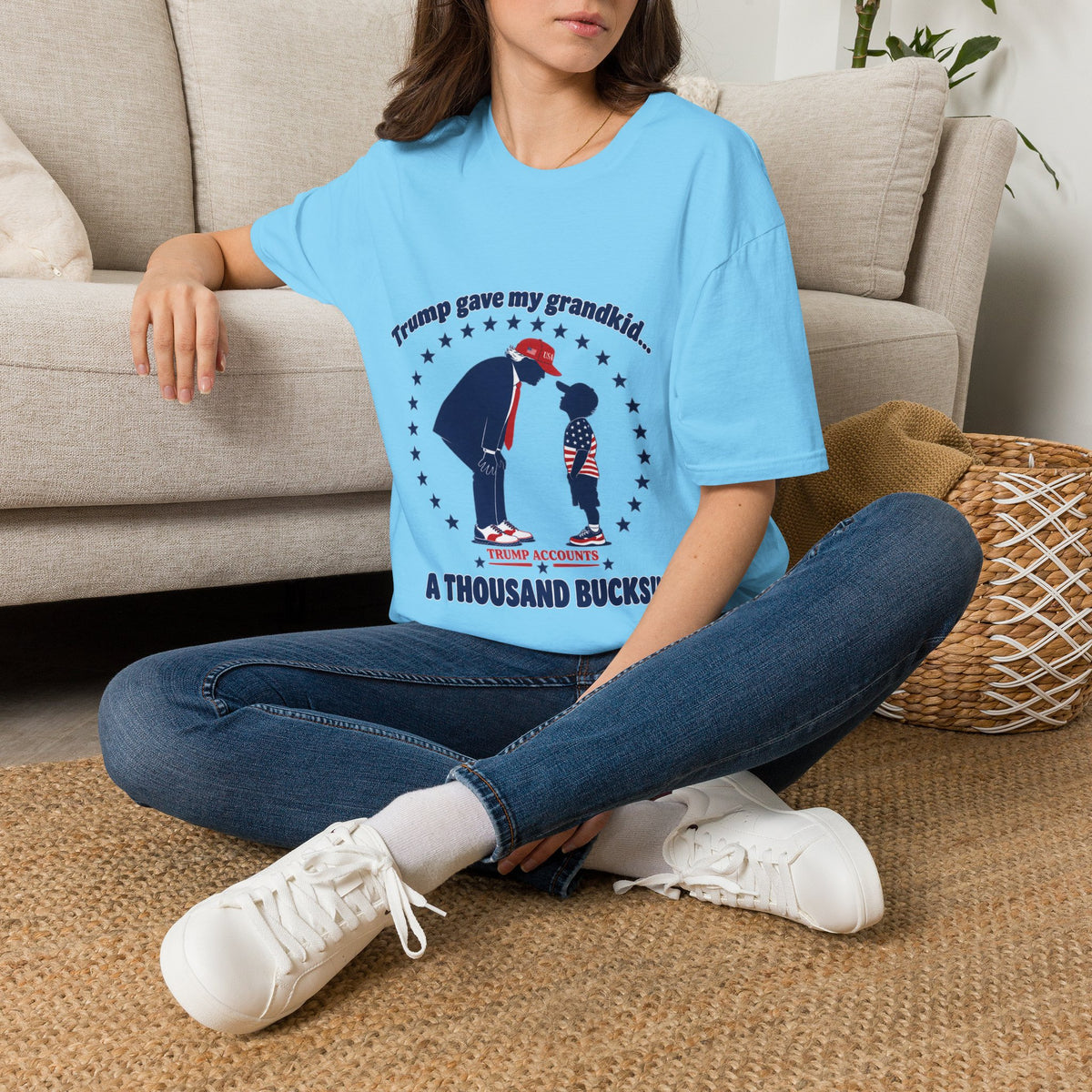Trump Gave My Grandkid A THOUSAND Bucks! T-Shirt — Patriotic Grandpa/Grandma Tee