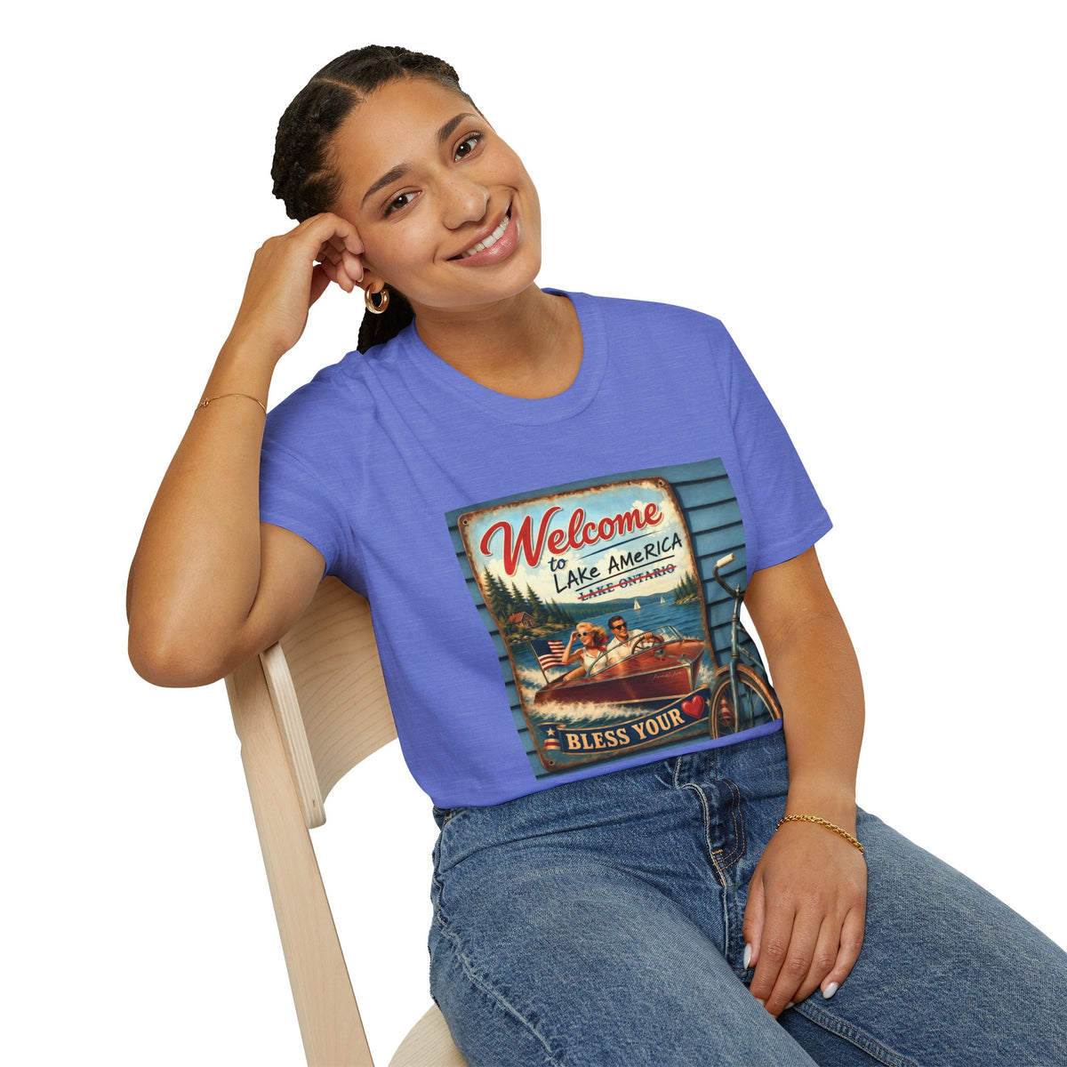Lake America Welcome T-Shirt — Vintage Lake America Boating Vacation Tee