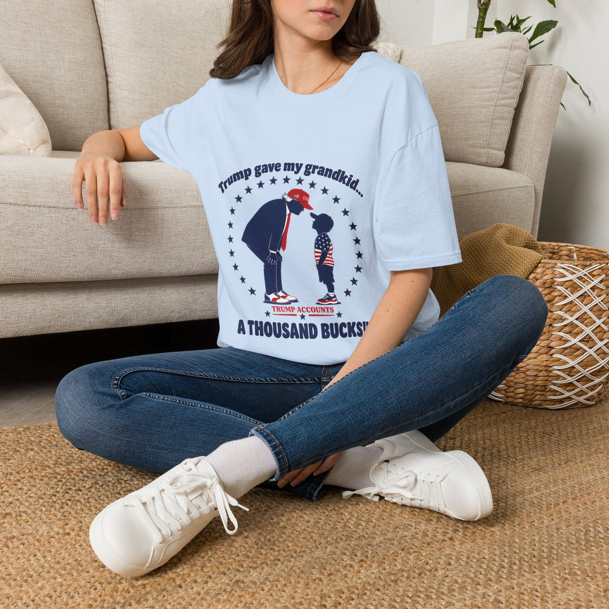 Trump Gave My Grandkid A THOUSAND Bucks! T-Shirt — Patriotic Grandpa/Grandma Tee