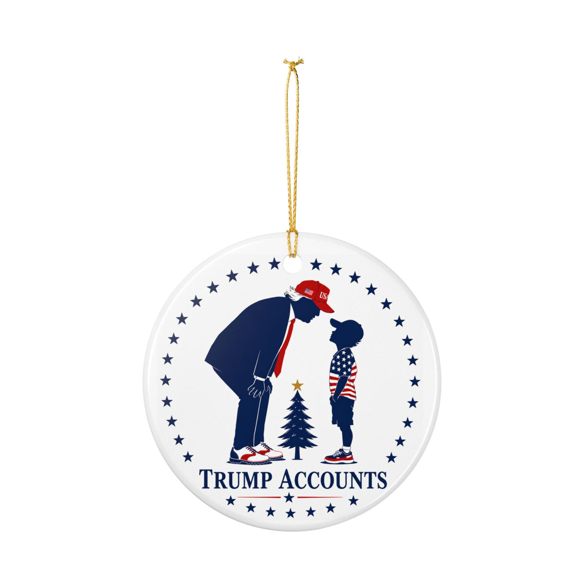 Patriotic "Grandpa Trump Gave You a Grand—Now Our Family Will Help It Grow!”—Trump Accounts Holiday Decoration Ceramic Ornament