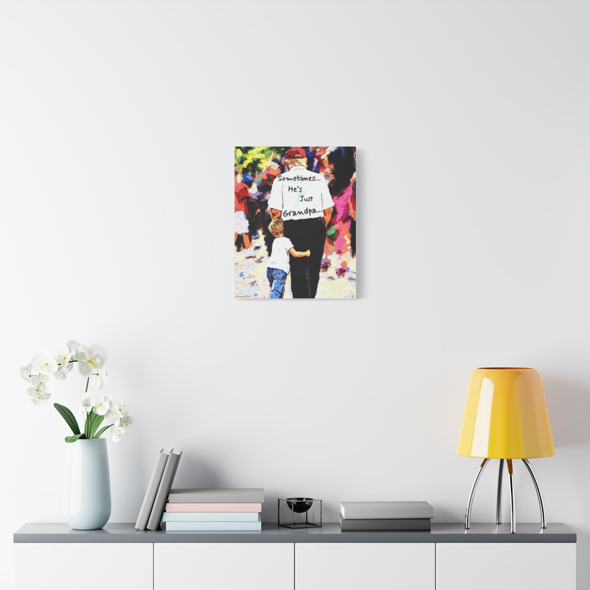 Sometimes… He's Just Grandpa —Trump Heartwarming Stretched Canvas Wall Art