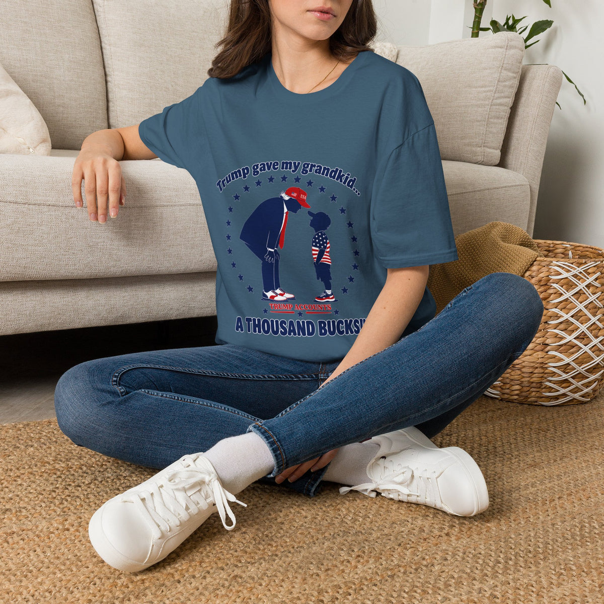 Trump Gave My Grandkid A THOUSAND Bucks! T-Shirt — Patriotic Grandpa/Grandma Tee