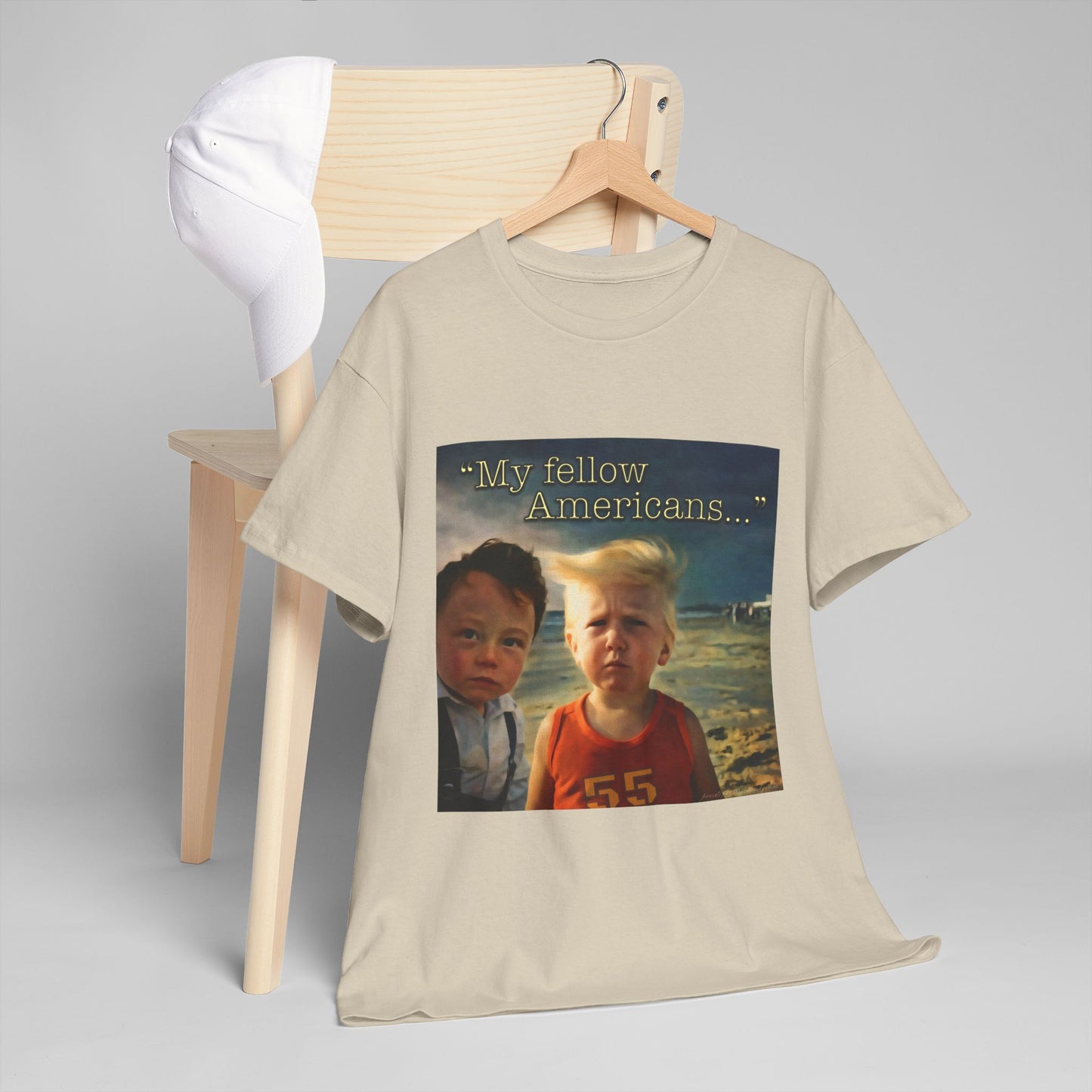 ‘55’ Vintage Meme Tee — "My fellow Americans..." Funny Retro Graphic T-Shirt