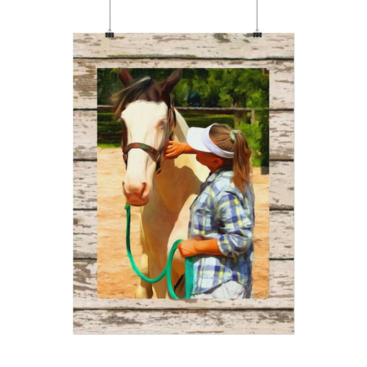 Horse & Rider/Equine Therapy Watercolor Poster — Equestrian Wall Art Matte Print