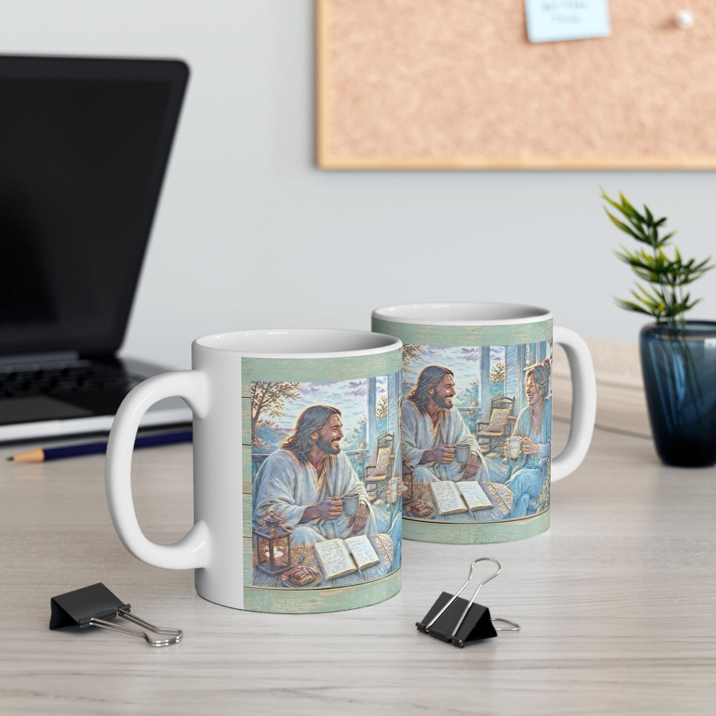 Coffee with Jesus Ceramic Mug – Inspirational Coffee Cup (11oz)