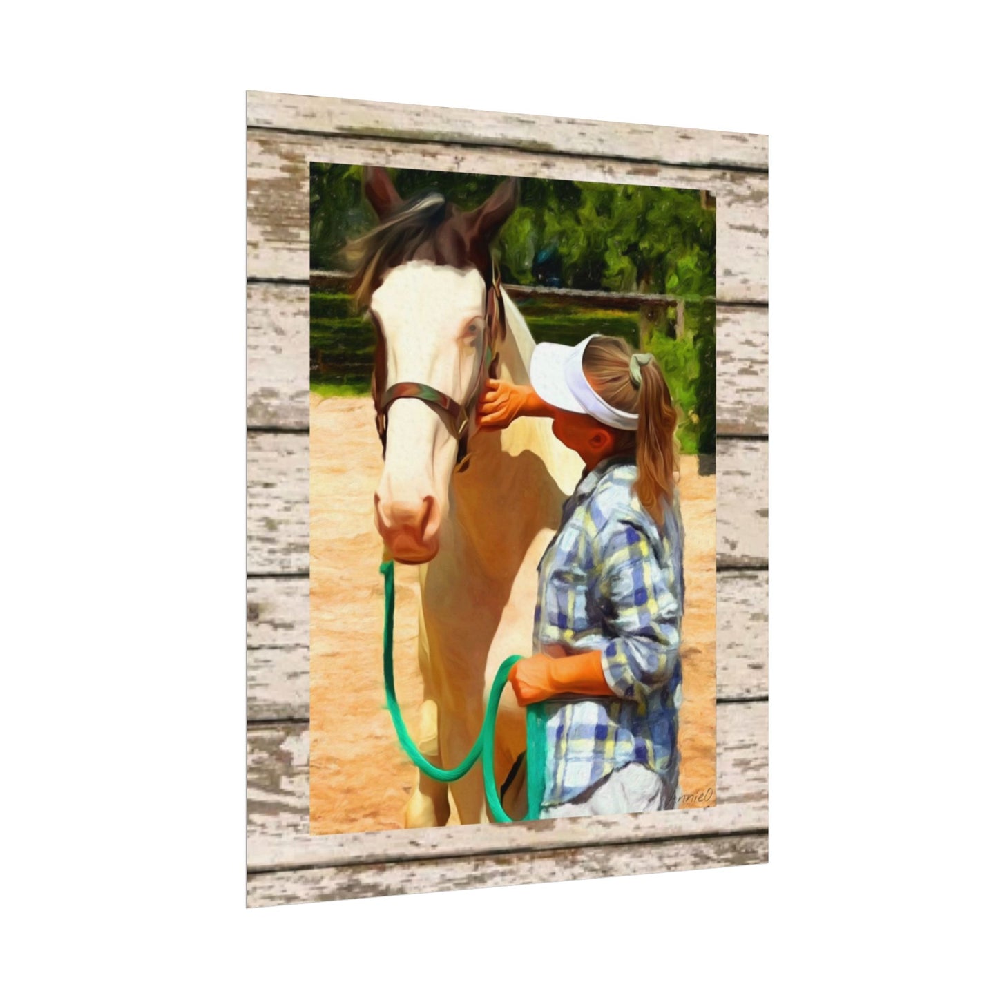 Horse & Rider/Equine Therapy Watercolor Poster — Equestrian Wall Art Matte Print