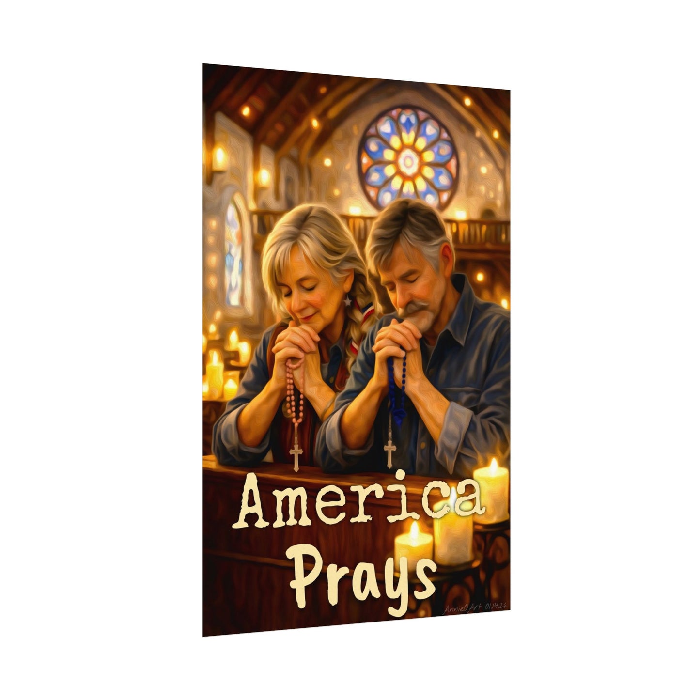 America Prays Watercolor Poster