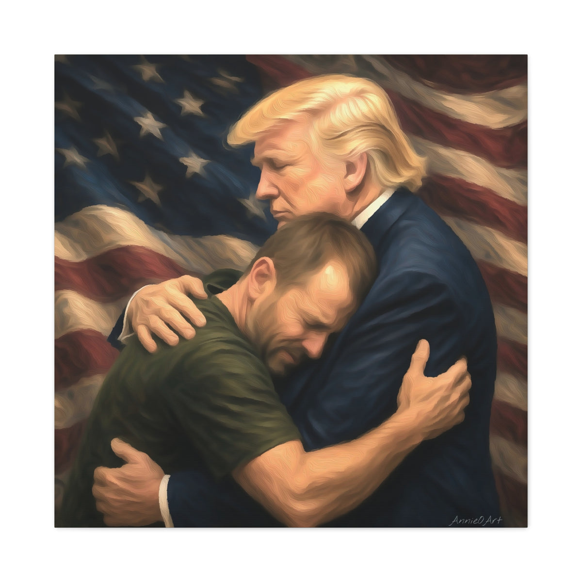 Trump Hug ‘THE LOVE GOES BOTH WAYS’ Canvas Print — Wall Art