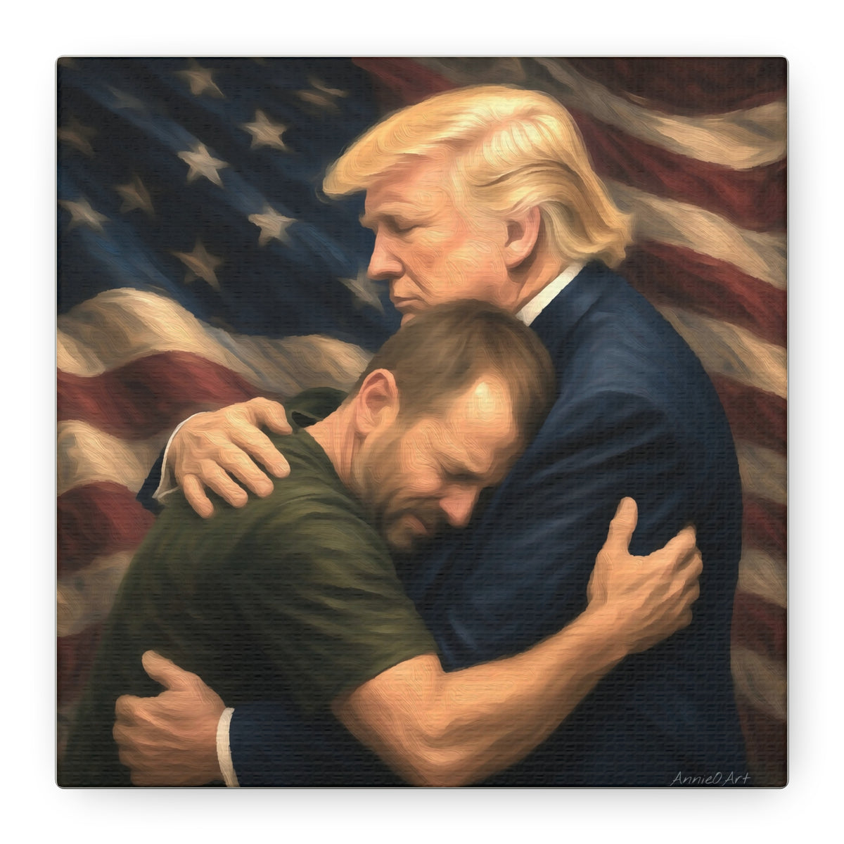 Trump Hug ‘THE LOVE GOES BOTH WAYS’ Canvas Print — Wall Art