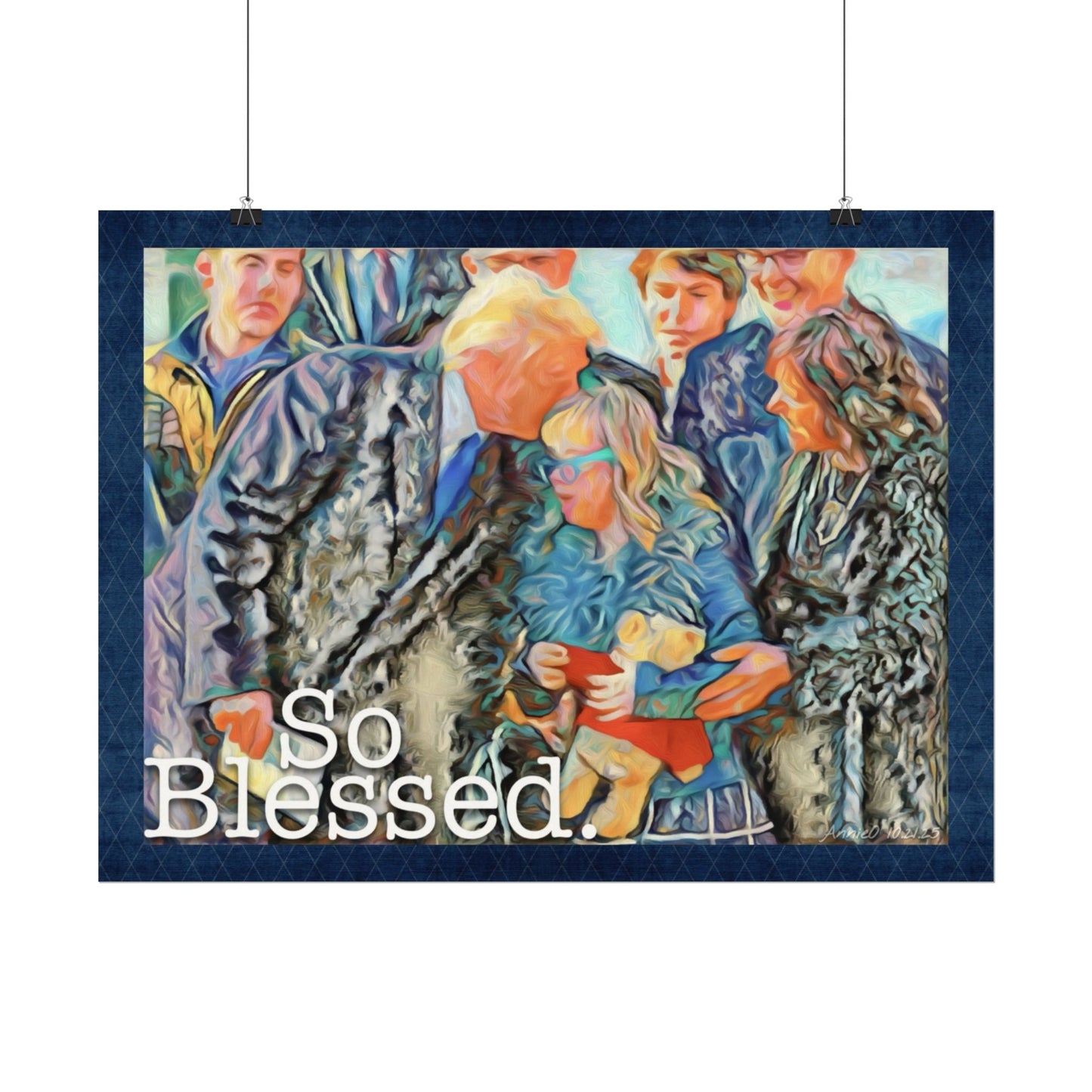 So Blessed Watercolor Poster — Textured Matte Inspirational Wall Art