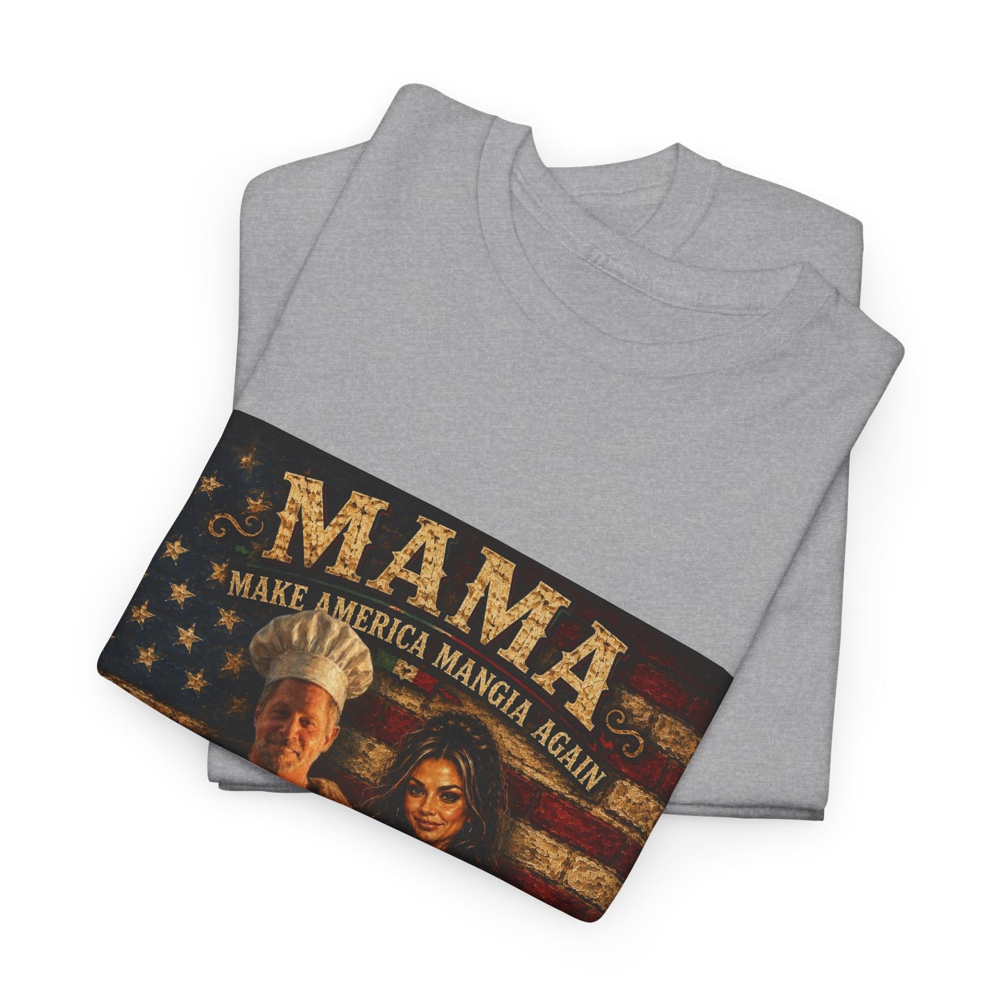 CUSTOM for MANDY—Mama Pizza Team T-Shirt — Retro American Flag Pizza Chef Graphic Tee