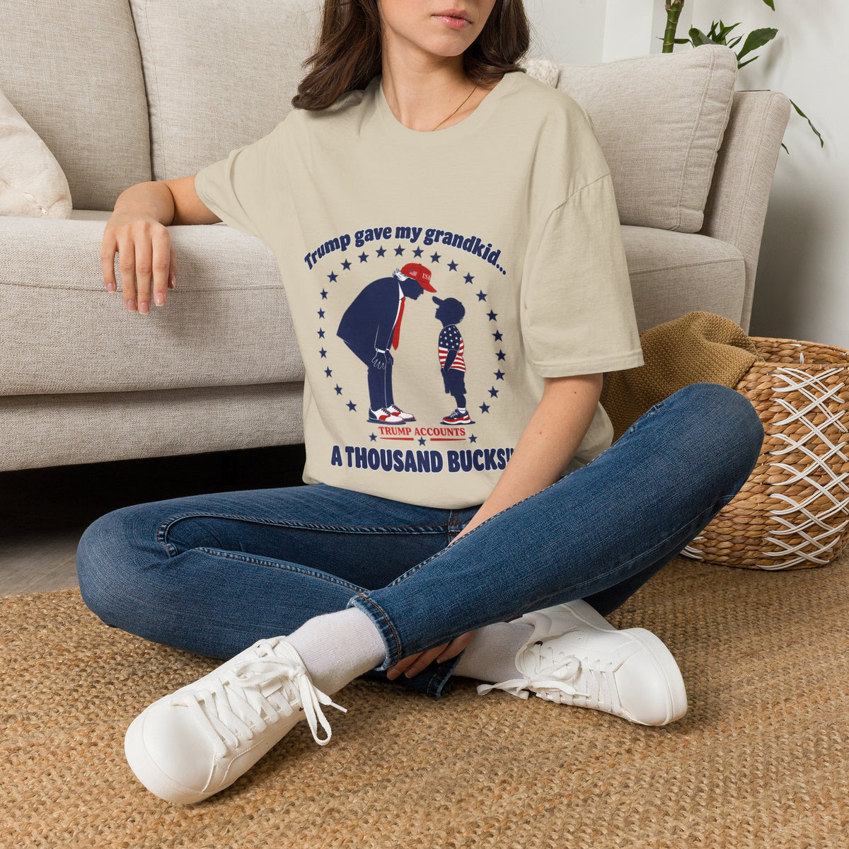 Trump Gave My Grandkid A THOUSAND Bucks! T-Shirt — Patriotic Grandpa/Grandma Tee