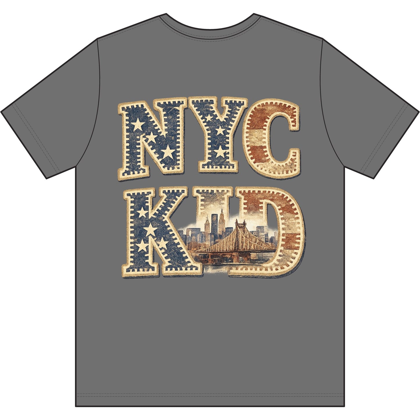 NYC Kid T-Shirt — Trump Vintage New York City First Responders & Construction Crew Selfie Graphic