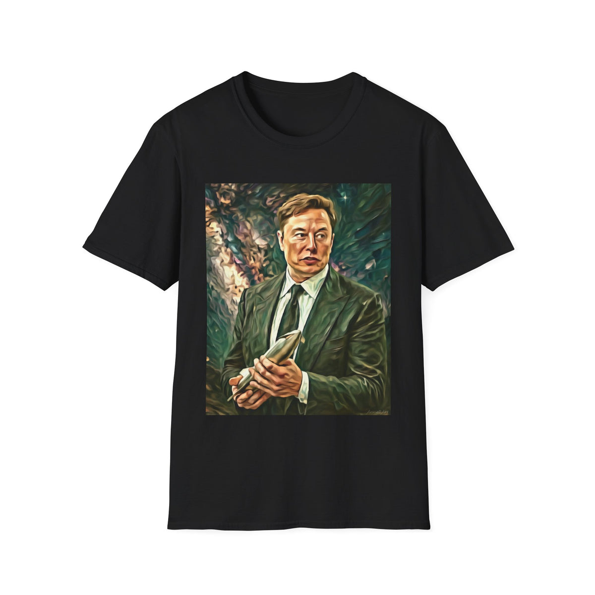 Elon Musk with Rocket— Graphic T-Shirt