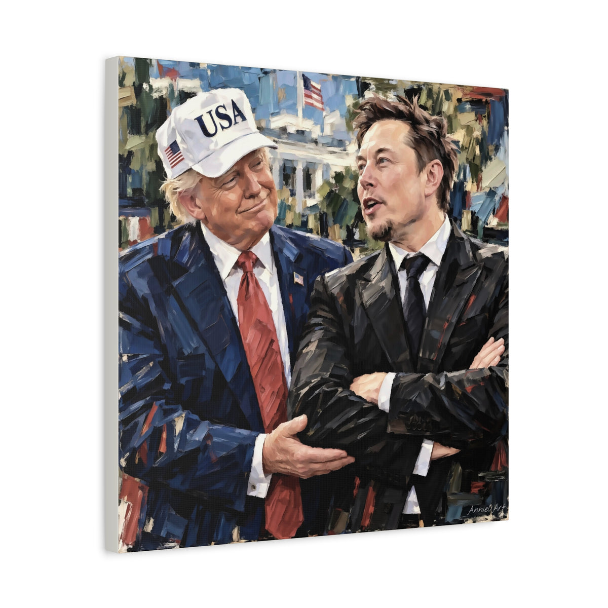 President Trump & Elon Musk Portrait Canvas