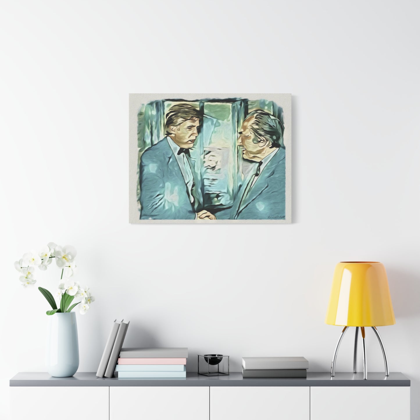 Vintage Trump & his Dad Portrait Canvas Print