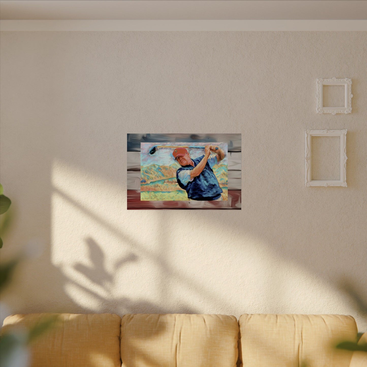 Golf Swing Watercolor Poster — Textured Matte Golf Wall Art