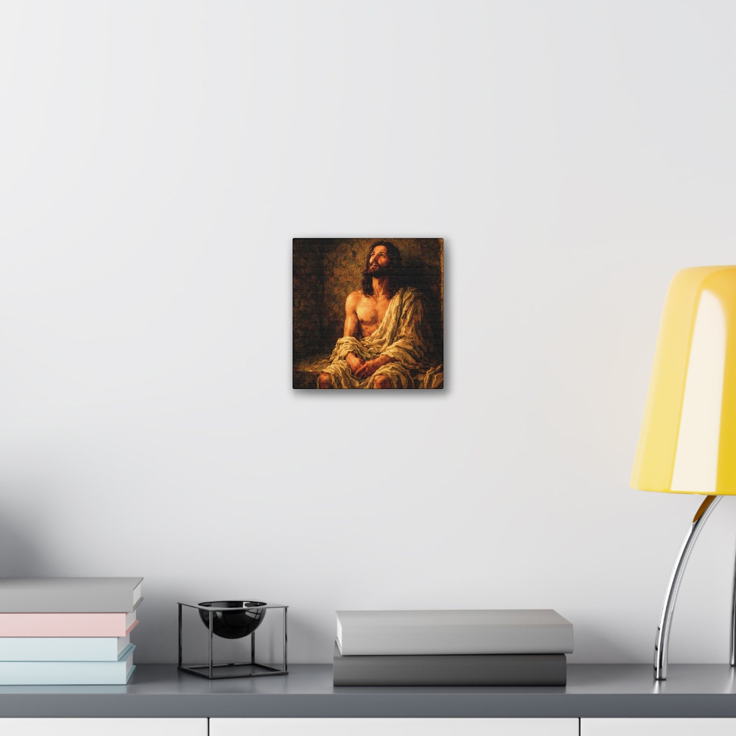 Jesus in Thanksgiving Prayer ‘Resurrection Day’ Canvas Stretched Wall Art — Religious Christian Home Decor