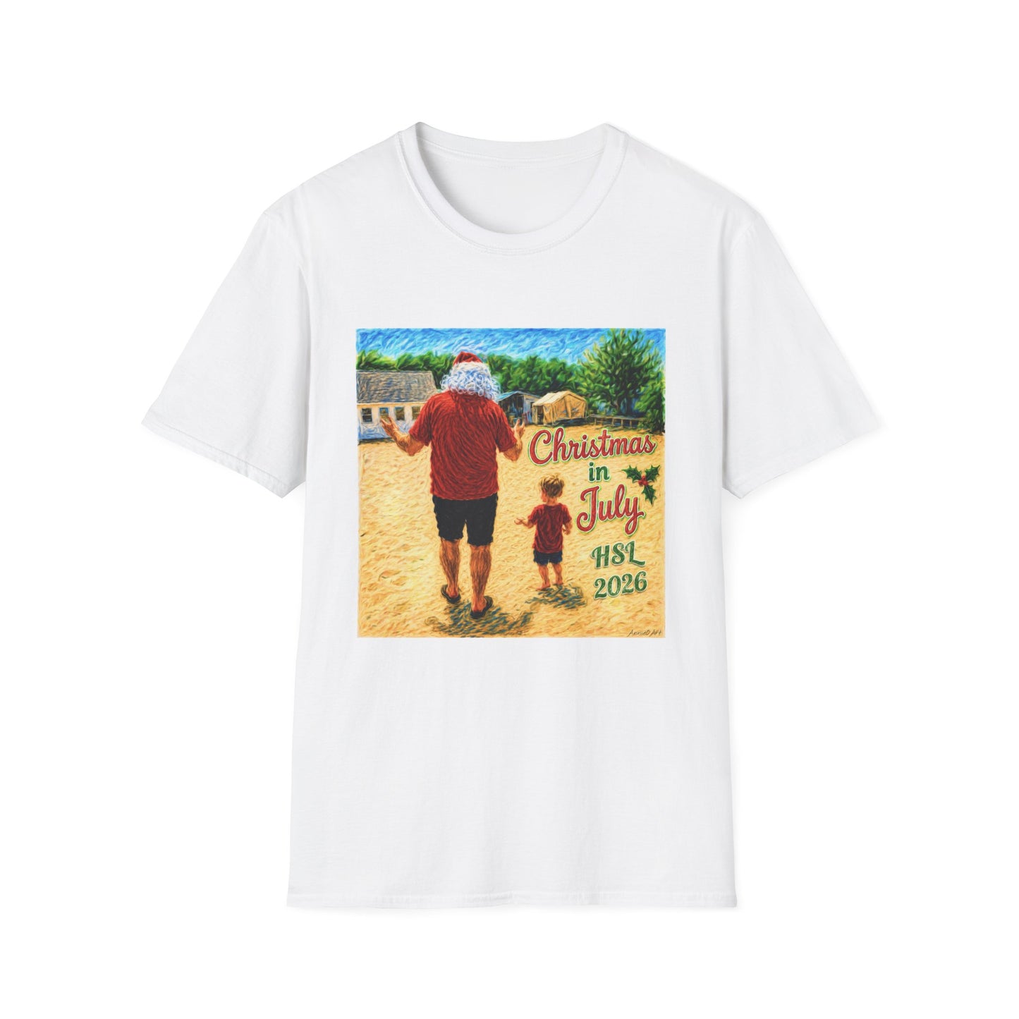 T-Shirt — Christmas in July Santa Beach Graphic Tee