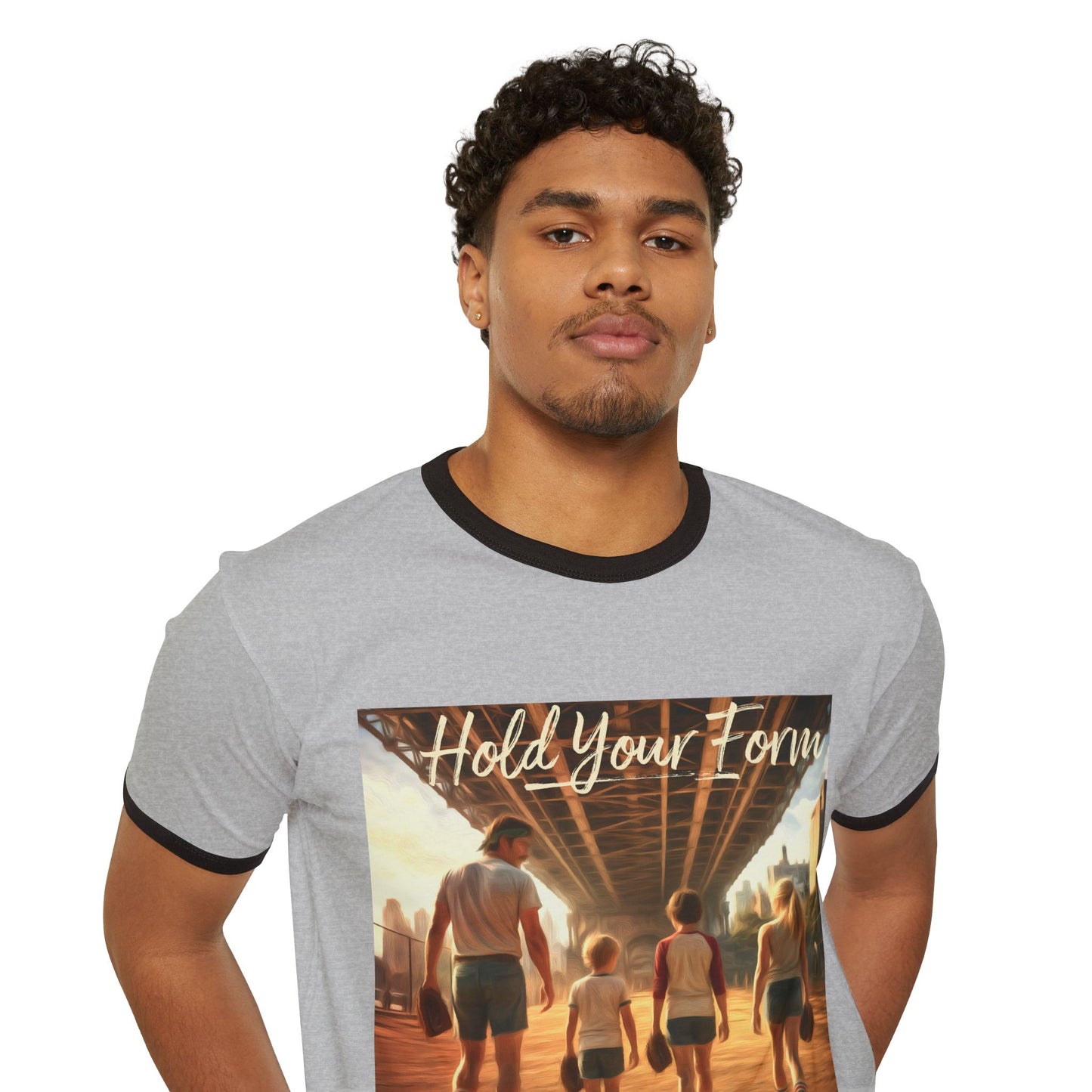 ‘Hold Your Form’ -250th America Vintage Beach Ringer Font & Back Design T-Shirt