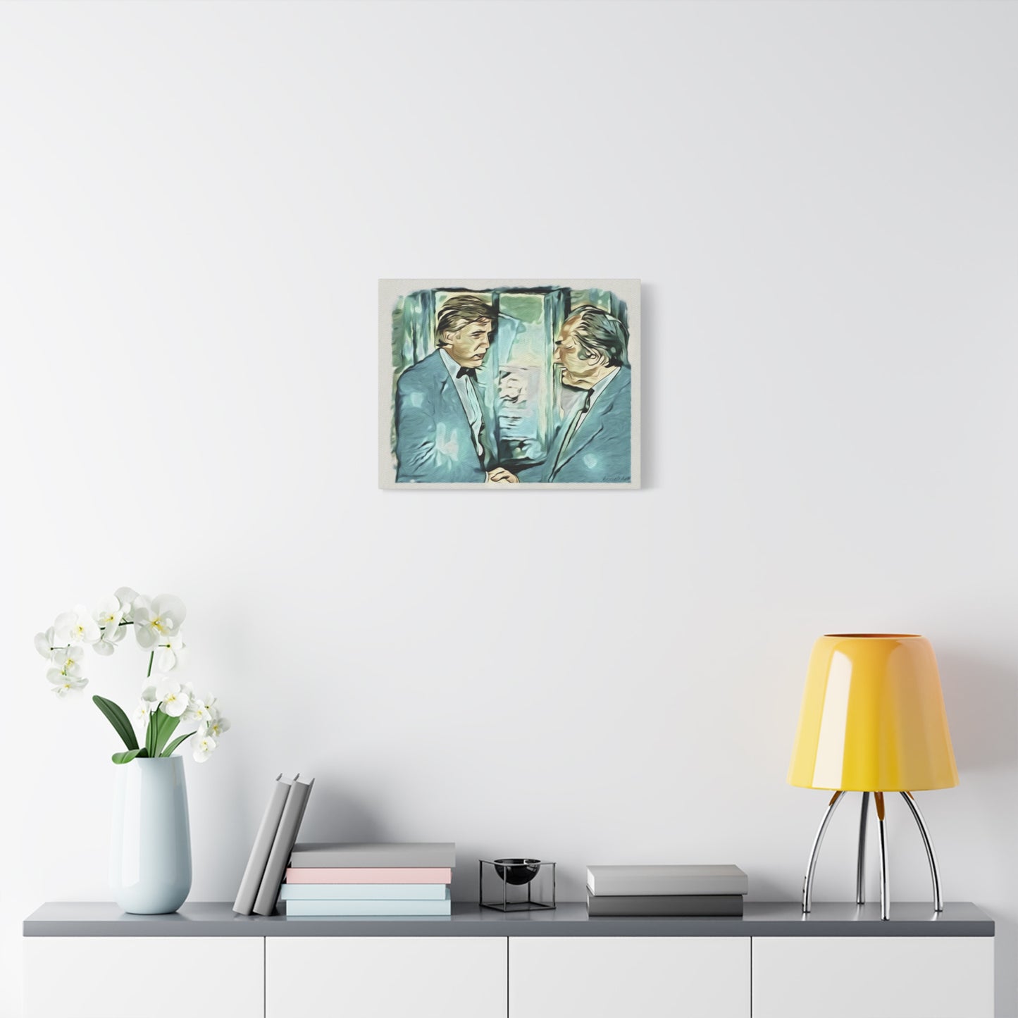 Vintage Trump & his Dad Portrait Canvas Print