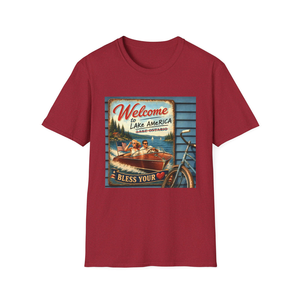 Lake America Welcome T-Shirt — Vintage Lake America Boating Vacation Tee