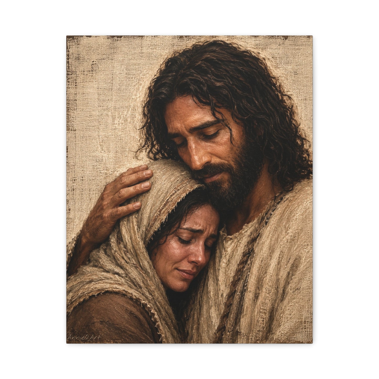 Jesus Embrace Matte Canvas Wall Art