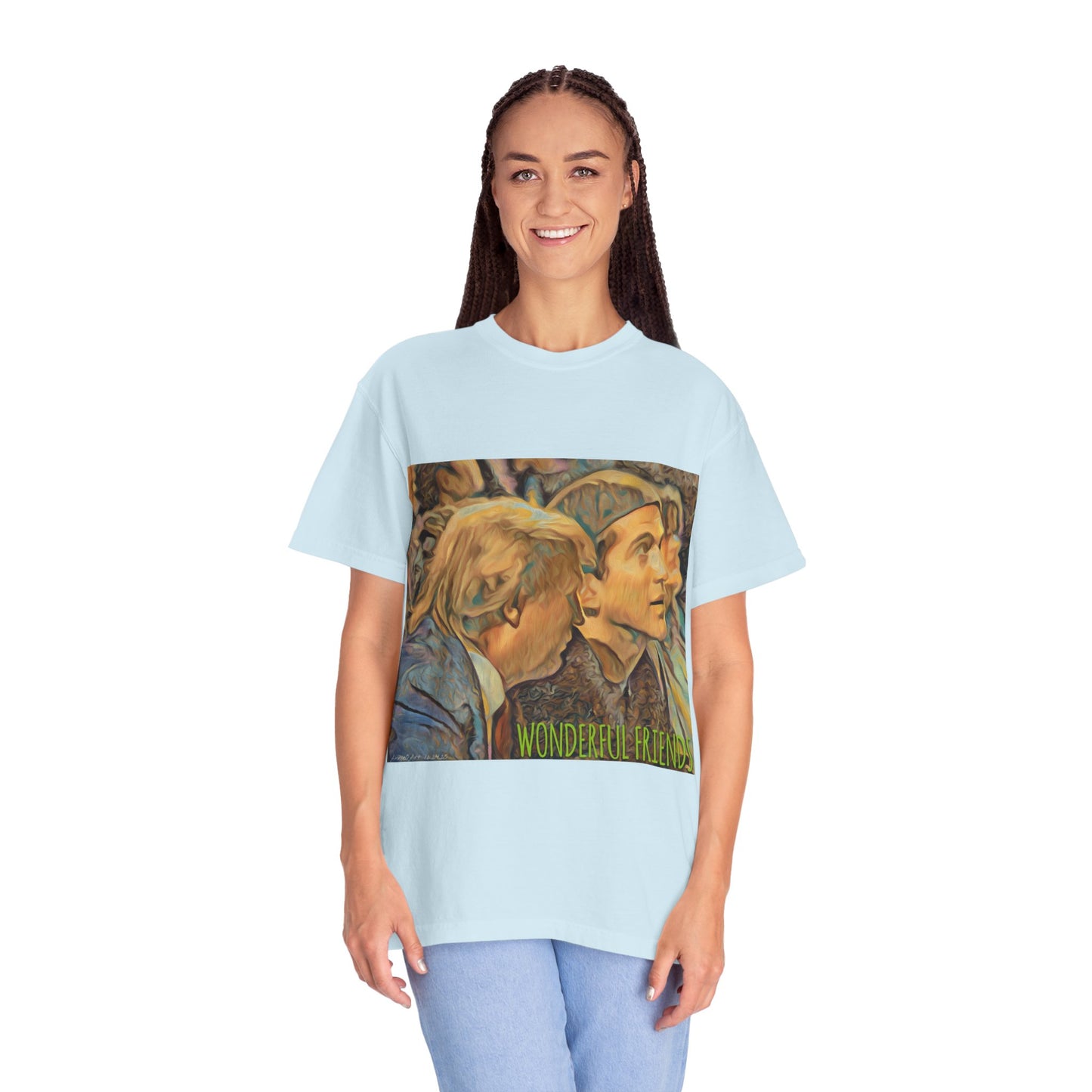 Vintage JFK, Jr & DJT Art T-Shirt – “Wonderful Friends” Graphic Tee