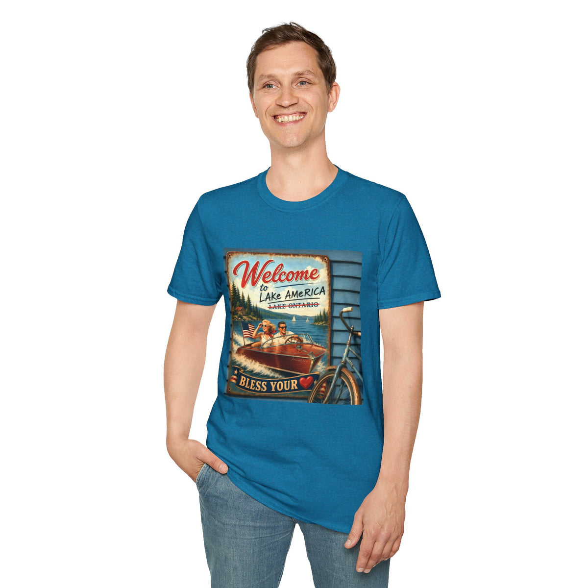 Lake America Welcome T-Shirt — Vintage Lake America Boating Vacation Tee