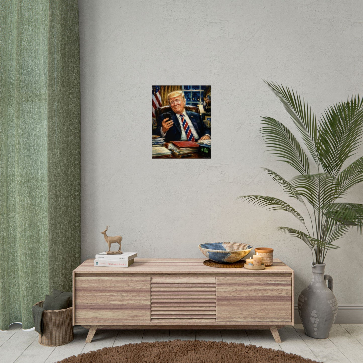 Rolled Poster — Playful President Trump Portrait Wall Art—Keyboard Warriors