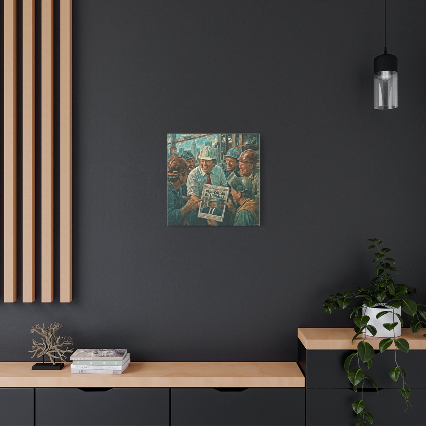 Trump Blue-Collar Billionaire Canvas Print — Vintage Labor Wall Art