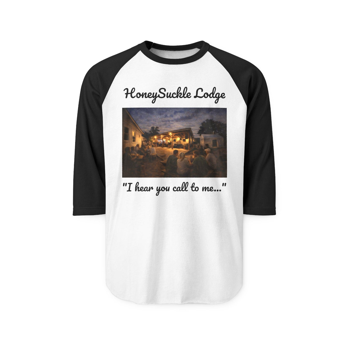 HoneySuckle Lodge ‘I hear you call to me’ Vintage Raglan Tee