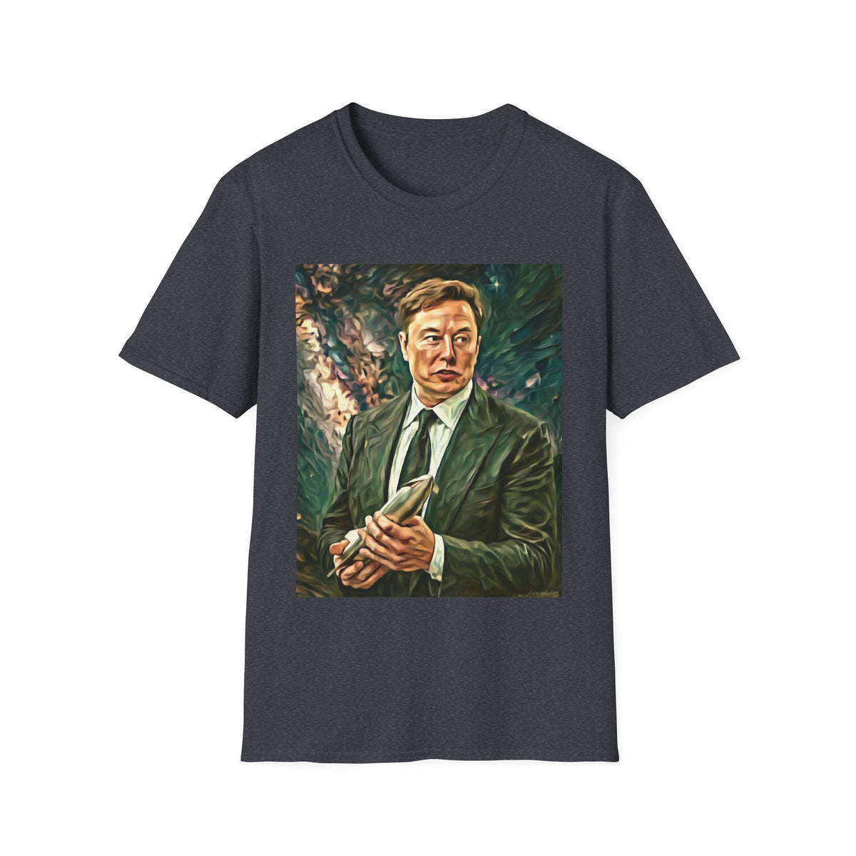 Elon Musk with Rocket— Graphic T-Shirt