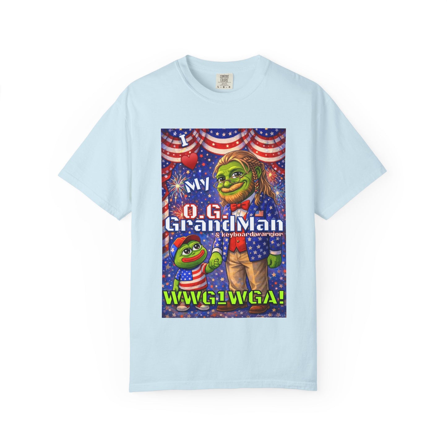 Grandpa/GrandMan Keyboard Warriors— "I ♥️ My O.G. GrandMan" Patriotic Pepe Graphic (WWG1WGA)