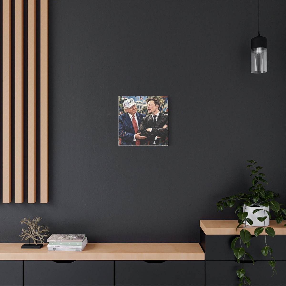President Trump & Elon Musk Portrait Canvas