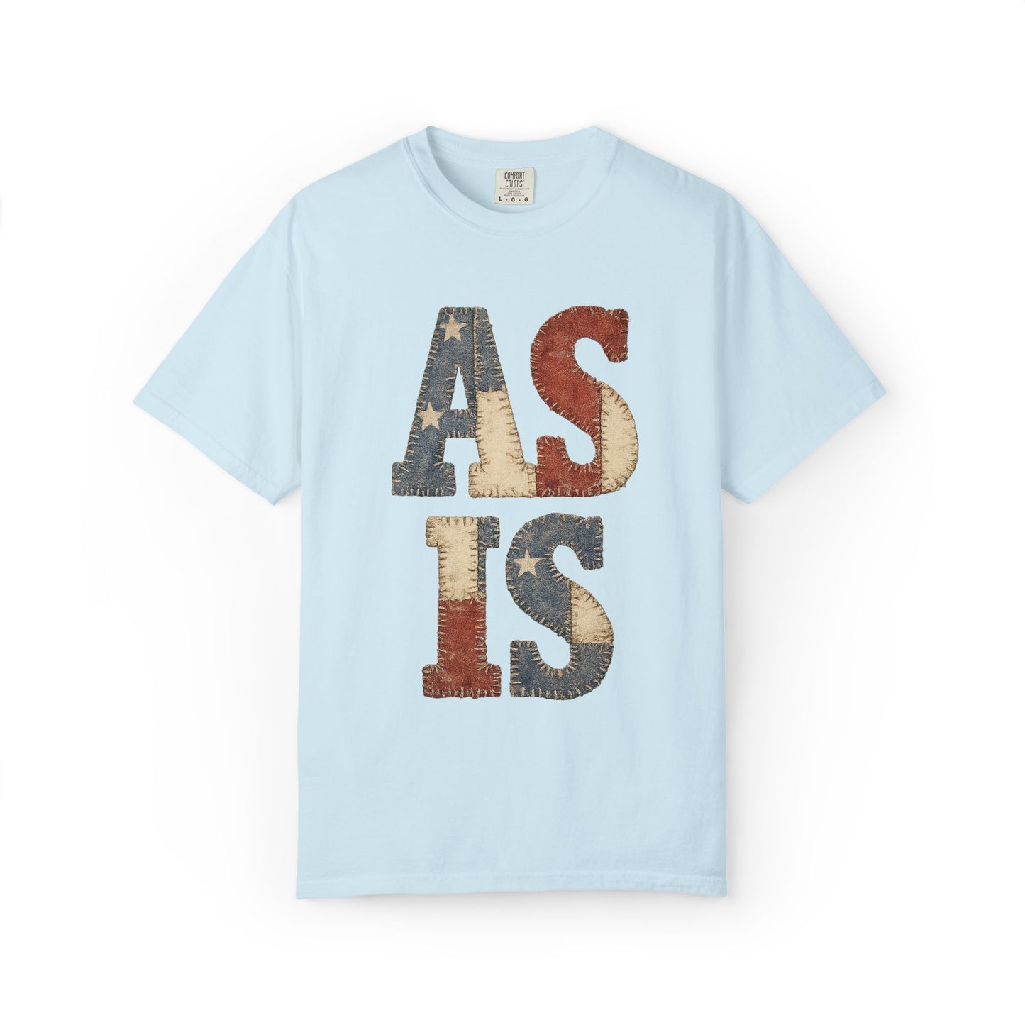 “AS IS” Quilt-look Vintage Flag Graphic T-Shirt