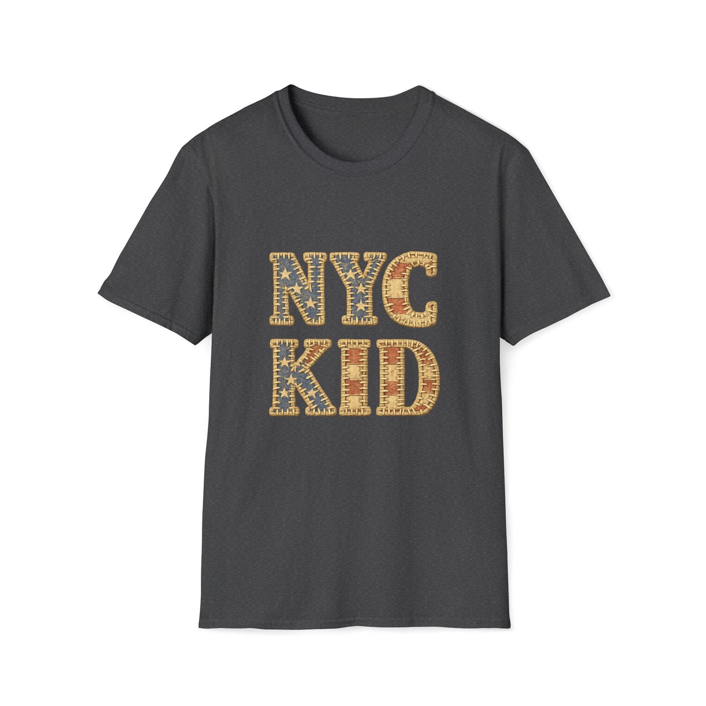 NYC Kid T-Shirt — New York City Vintage Flag Quilt-look Tee