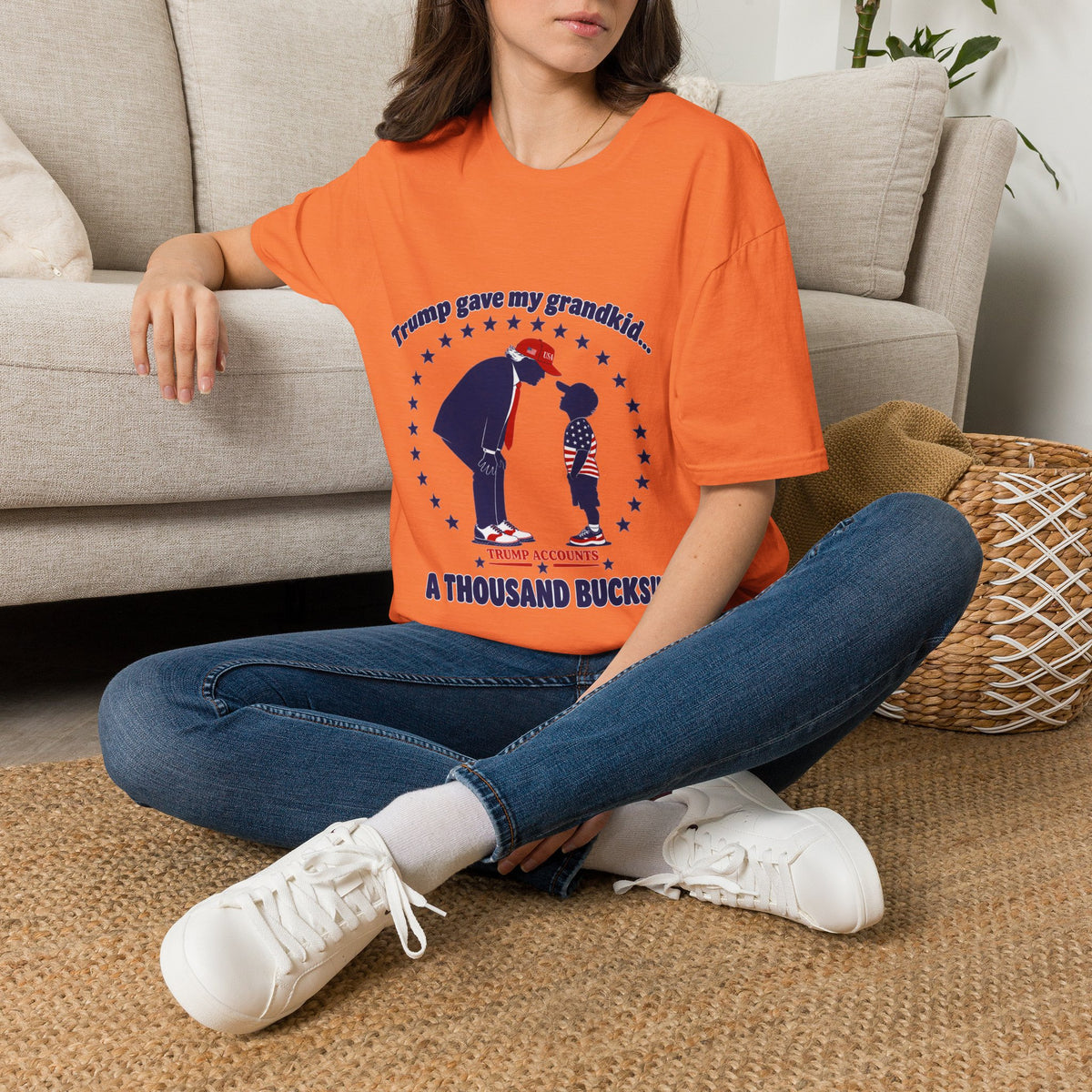 Trump Gave My Grandkid A THOUSAND Bucks! T-Shirt — Patriotic Grandpa/Grandma Tee