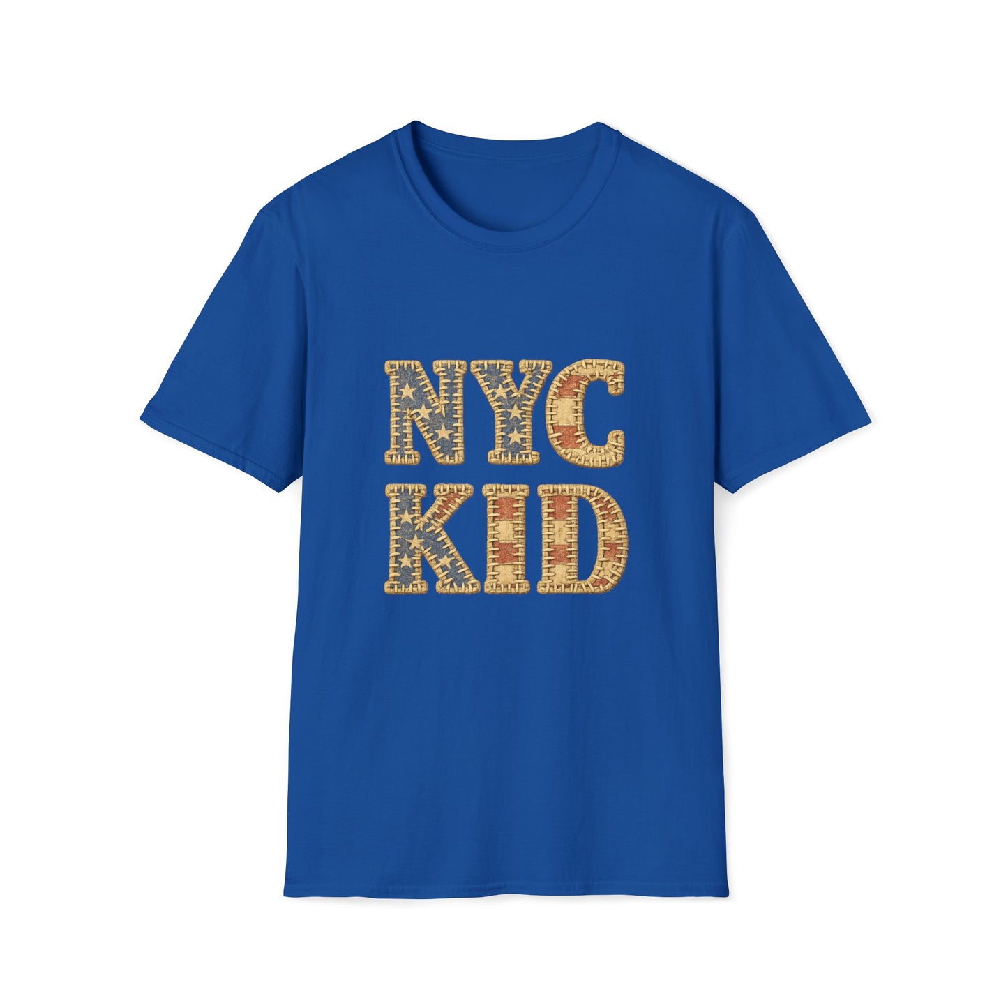 NYC Kid T-Shirt — New York City Vintage Flag Quilt-look Tee
