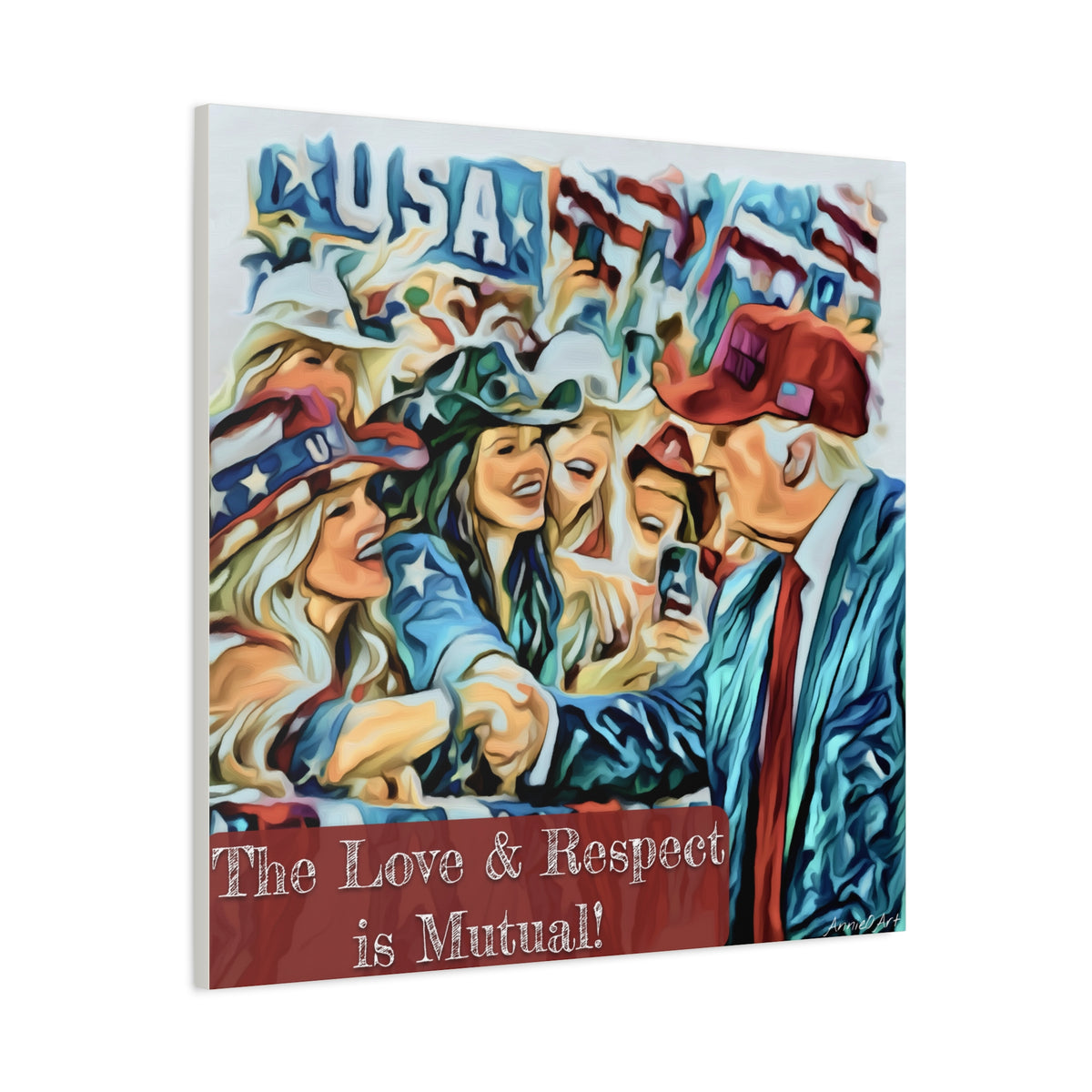 Trump Patriotic Crowd Canvas – "The Love & Respect is Mutual"