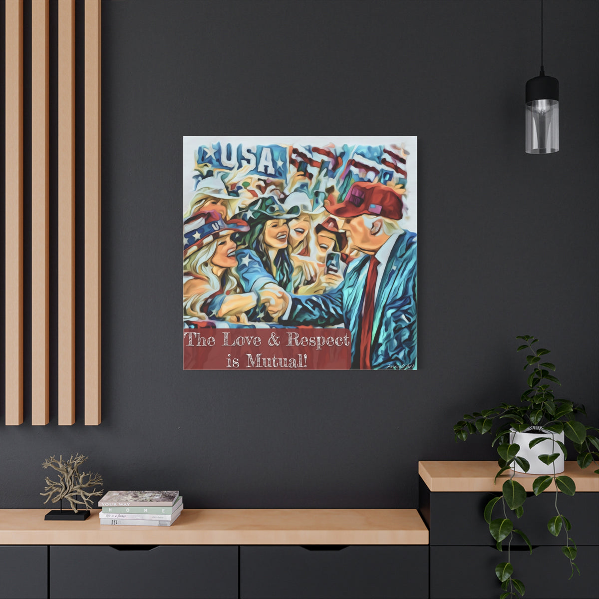Trump Patriotic Crowd Canvas – "The Love & Respect is Mutual"